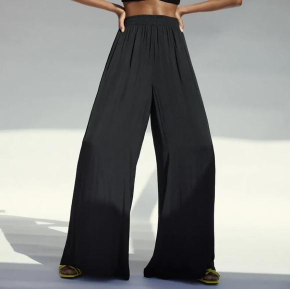 BNWT Black Zara Flowy Wide Leg Pants - Picture 1 of 2